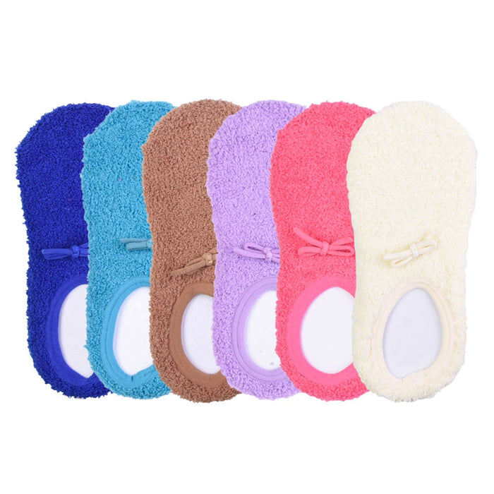 2 Pairs Womens Fuzzy Boat Socks Slippers Non-Slip Cozy Plush Foot Footies 9-11