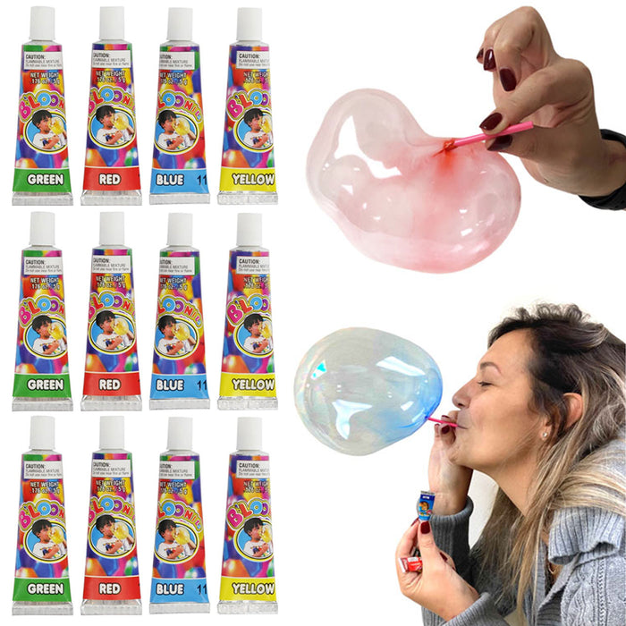 12 Tubes Bloonies Colors Blow Plastic Balloons B'loonies Fun Kids Party Bubbles