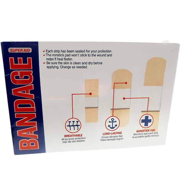 400Ct Assorted Sheer Bandages Breathable Flexible Adhesive Strips First Aid Bulk