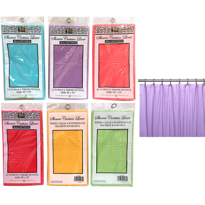 Magnetic Shower Curtain Waterproof Bathroom Liner 100% Vinyl Heavy Duty 70x72