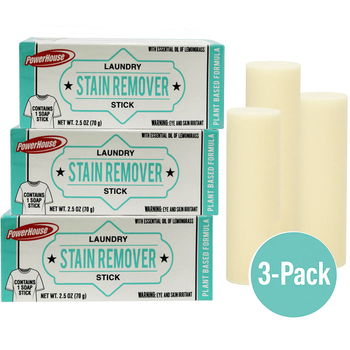 3pack Laundry Stain Remover Stick 2.5oz Plant Based Lemongrass Soap Bar Cleaner