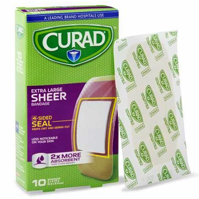 20 Ct Extra Large Sheer Bandages Heal Wounds Cut Latex Free Adhesive 3.75"
