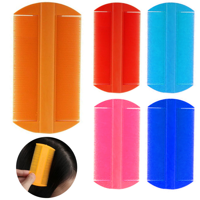 6 Pc Compact Hair Lice Comb Remove Ticks Nit Double Sided Fine Tooth Grooming