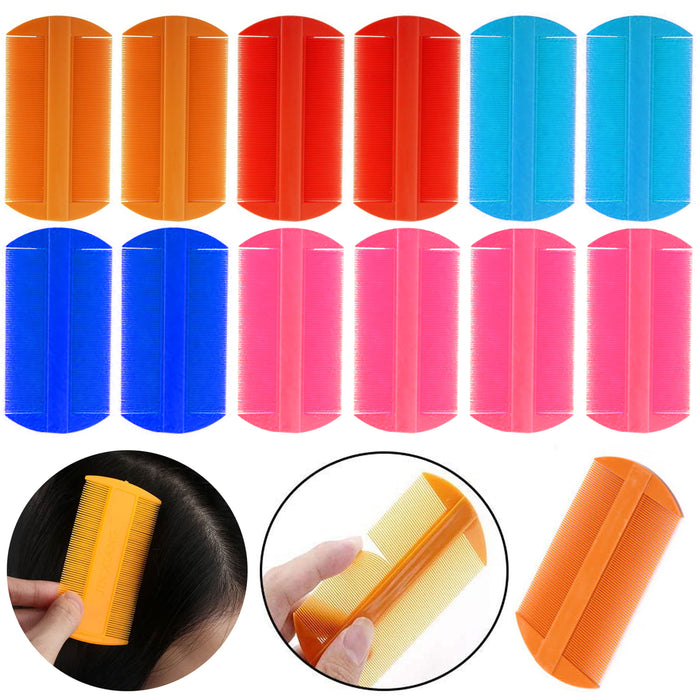6 Pc Compact Hair Lice Comb Remove Ticks Nit Double Sided Fine Tooth Grooming