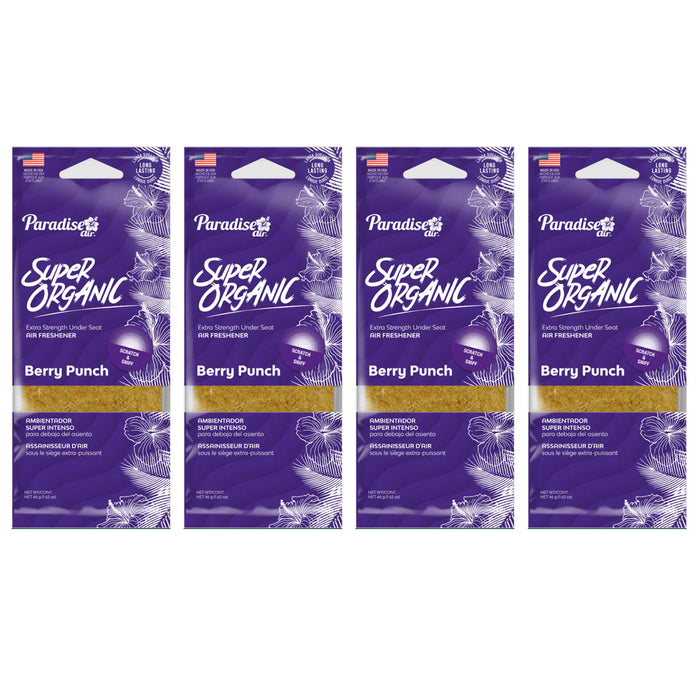 4 Pc Berry Punch Scented Car Auto Home Deodorizer Air Freshener Block Under Seat