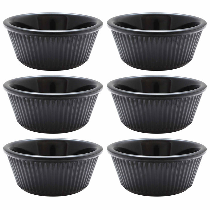 6 Melamine Ramekins Mini Bowls Souffle Dish Saucer Dessert Cups Plastic BPA Free