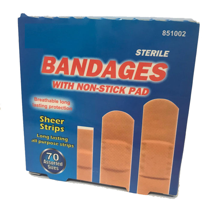 140 Ct Assorted Sizes Adhesive Bandages Non-Stick Pad Water Resistant First Aid