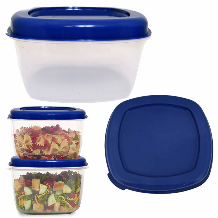 4 Pc Refrigerator Food Storage Large Container 5L Microwaveable Plastic W/ Lids