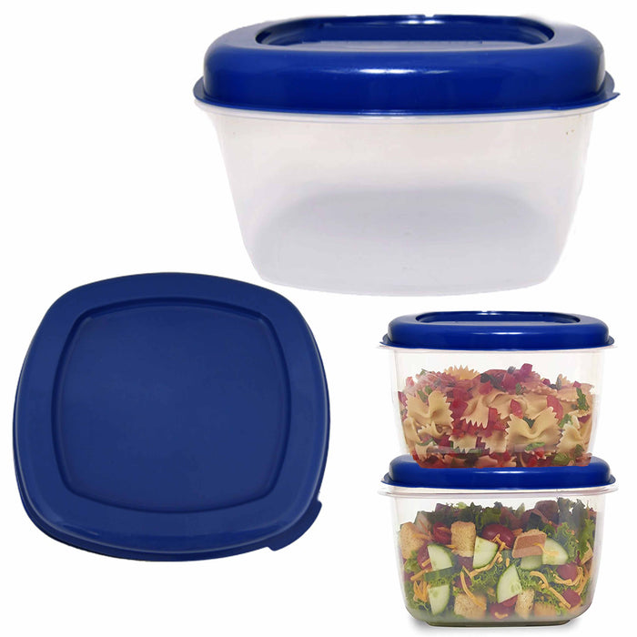 4 Pc Refrigerator Food Storage Large Container 5L Microwaveable Plastic W/ Lids