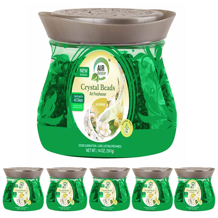 6 Jasmine Scent Odor Eliminator Air Freshener Crystal Gel Beads Neutralizer 14oz