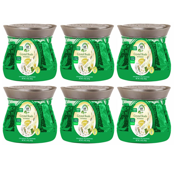 6 Jasmine Scent Odor Eliminator Air Freshener Crystal Gel Beads Neutralizer 14oz