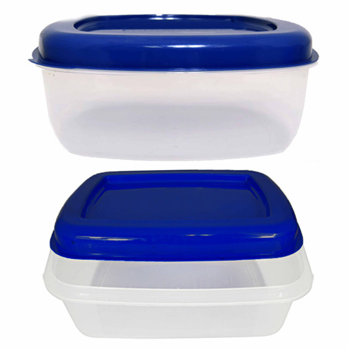 4 Rectangle Food Storage Container Extra Large 5L Microwaveable Plastic w/ Lids