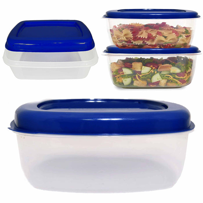 4 Rectangle Food Storage Container Extra Large 5L Microwaveable Plastic W/ Lids