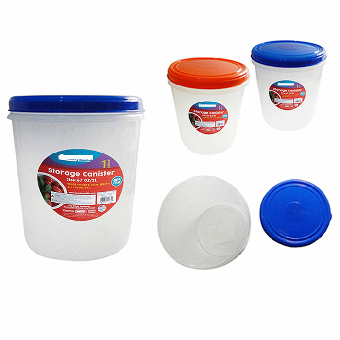 3pc Jumbo Canister Round Food Storage Container 4.7L Plastic Jar Bucket BPA Free