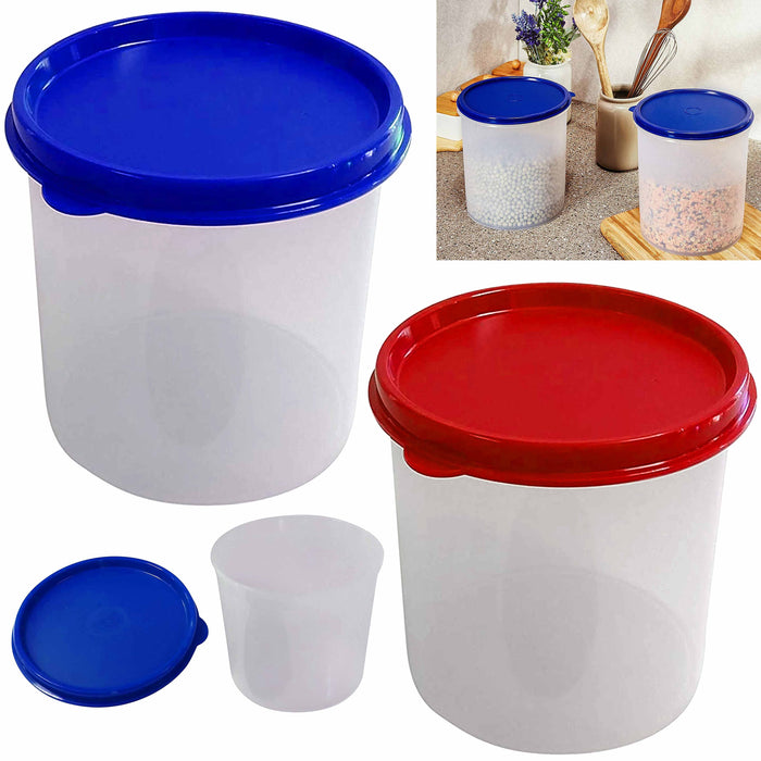 3pc Jumbo Canister Round Food Storage Container 4.7L Plastic Jar Bucket BPA Free