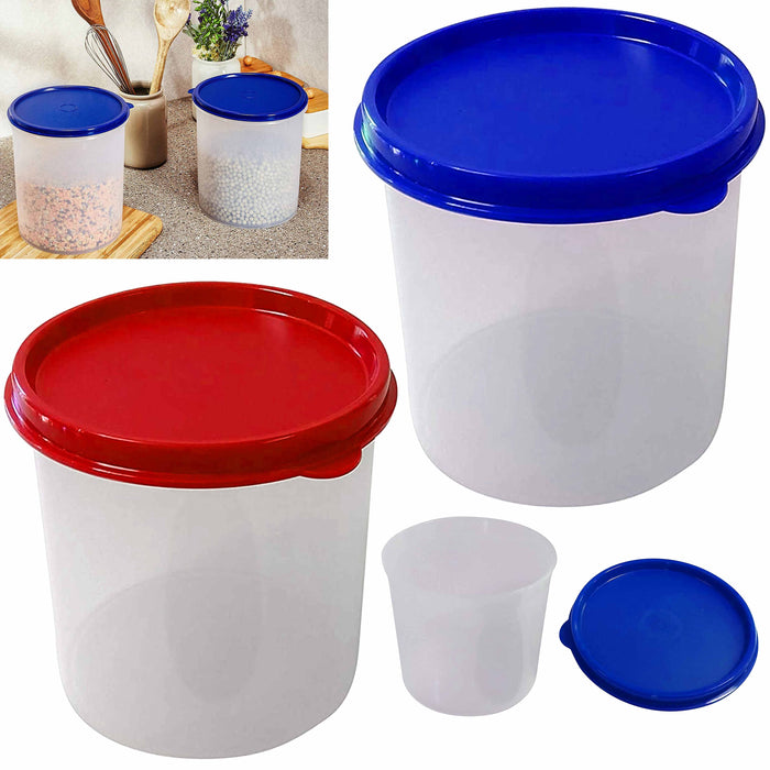 6 Food Storage Canister Jumbo Round Container 4.7L Jar Bucket BPA Free Plastic