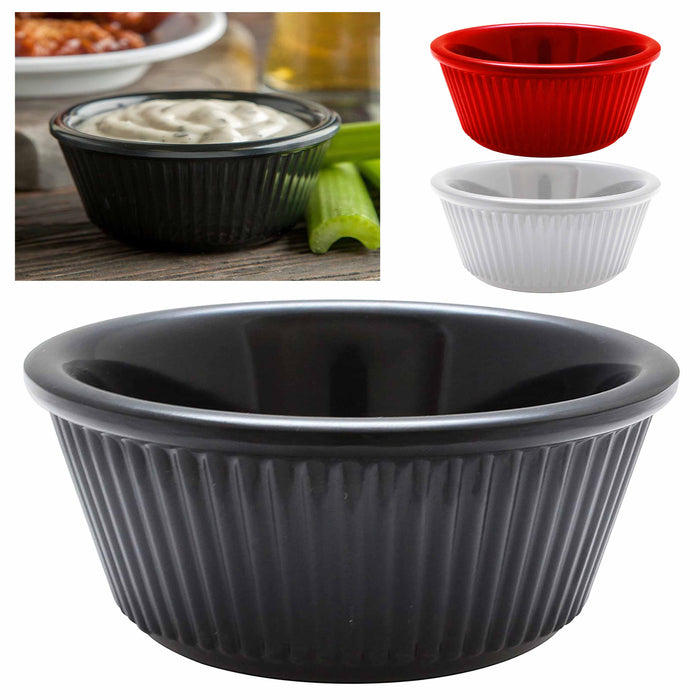 12 Plastic Sauce Cups Ramekins Mini Bowls Souffle Dish Saucer Dessert BPA Free