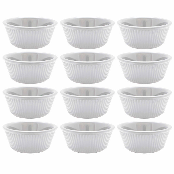 12 Plastic Sauce Cups Ramekins Mini Bowls Souffle Dish Saucer Dessert BPA Free