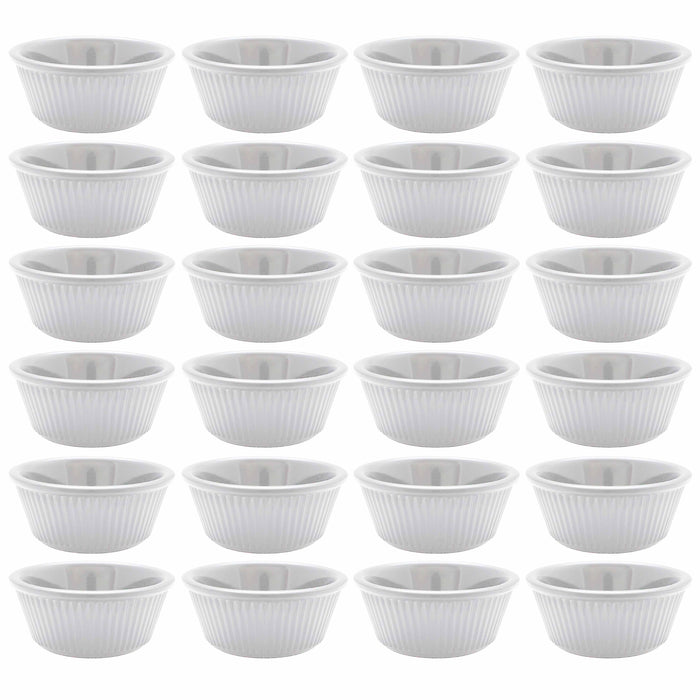 24 Plastic Mini Bowls Souffle Dish Sauce Cups Ramekins Saucer Dessert BPA Free