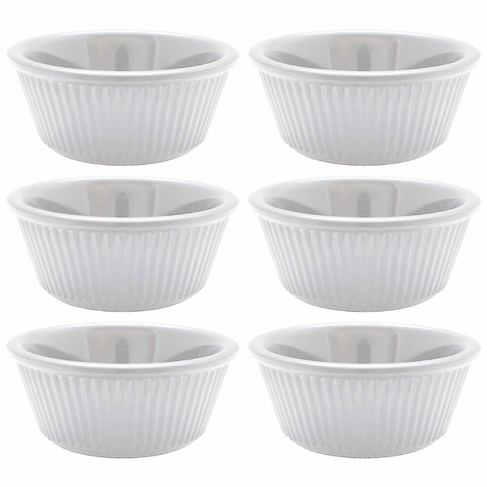 6 Melamine Ramekins Mini Bowls Souffle Dish Saucer Dessert Cups Plastic BPA Free
