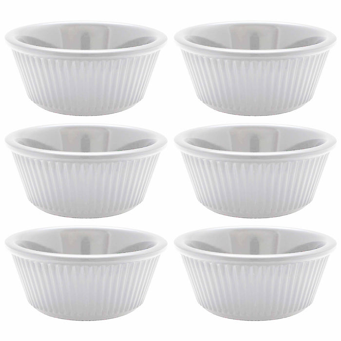 6 Melamine Ramekins Mini Bowls Souffle Dish Saucer Dessert Cups Plastic BPA Free
