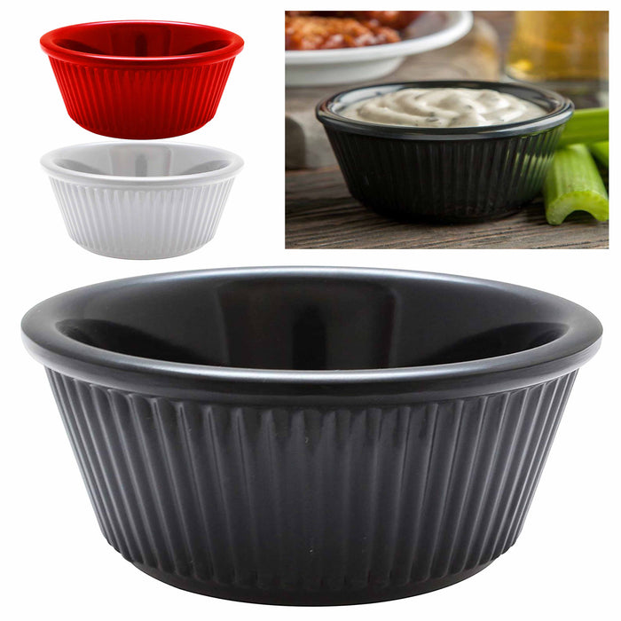 24 Plastic Mini Bowls Souffle Dish Sauce Cups Ramekins Saucer Dessert BPA Free