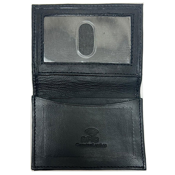 1 Genuine Leather RFID Wallet Card Holder Id Credit Blocking Money Mens Black