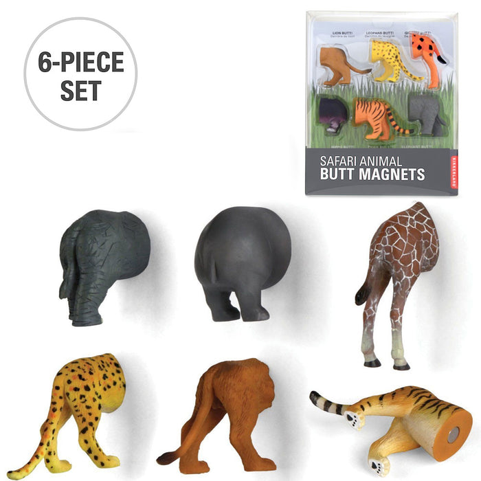 6 Kikkerland Wild Animal Butt Magnet Fridge Strong Magnetic Surface Gift Novelty