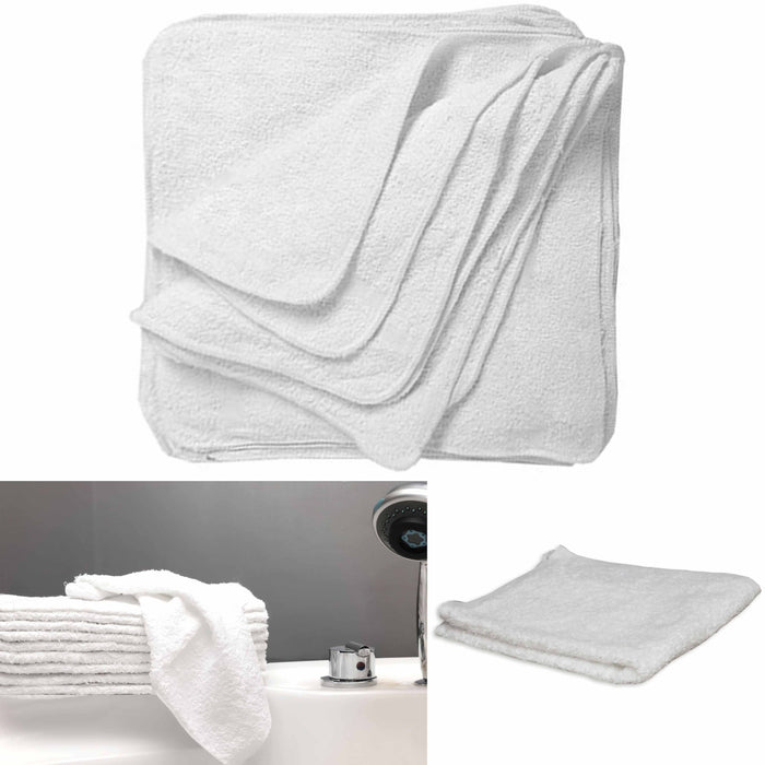 10 Pc Bath Wash Cloth Towel 100% Cotton Absorbent Dish Drying Cleaning Rag Set