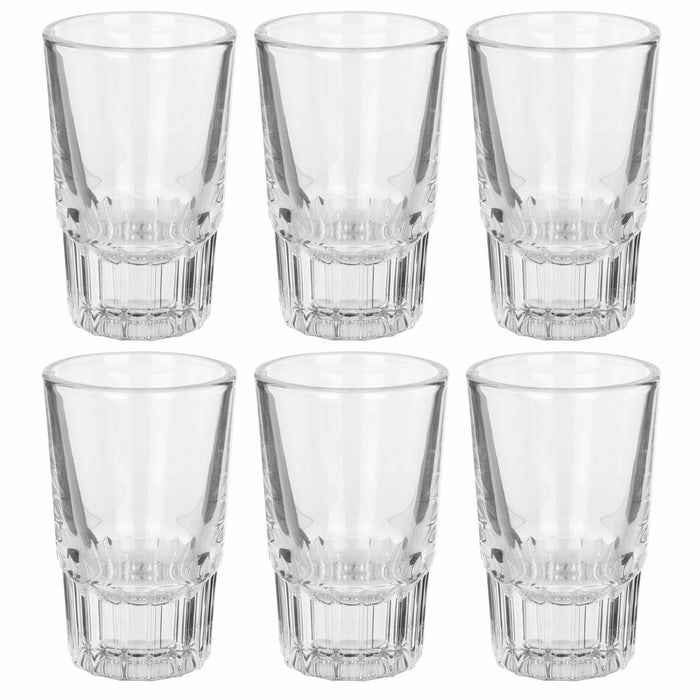 6 Pc Shot Glasses Clear Fluted 1.7 Oz Party Cups Shooters Catering Bar Gift Set