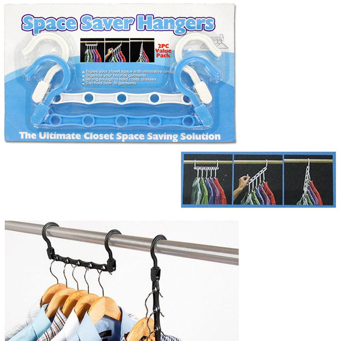 4pc Hangers Space Saving Clothes Closet Rack Organizer Hook Saver Fold On TV New