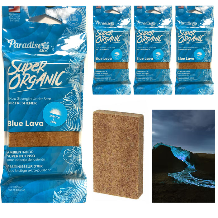4 X Odor Eliminator Blue Lava Scent Car Air Freshener Block Under Seat Fragrance