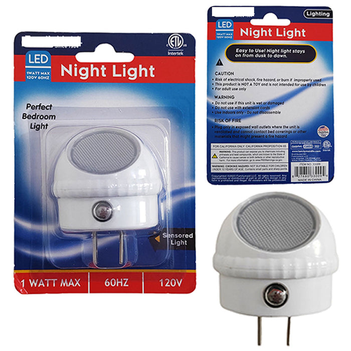 4 Pack Plug in LED Night Light Sensor Activated Dusk to Dawn Rotating Lamp