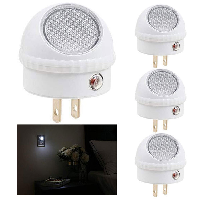 4 Pack Plug in LED Night Light Sensor Activated Dusk to Dawn Rotating Lamp