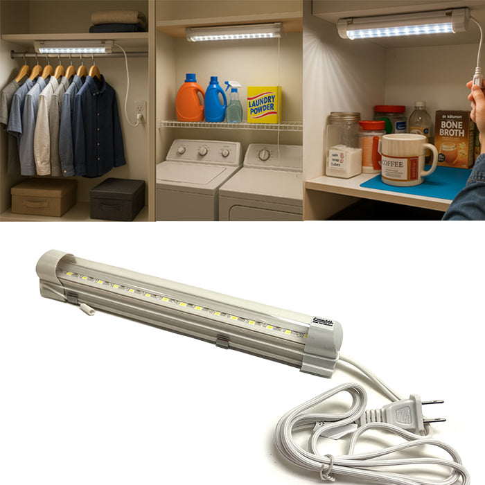 4 Pc Workshop Utility LED Light Garage 30W 12"L Wall Mount Fixture Plug-In Cable