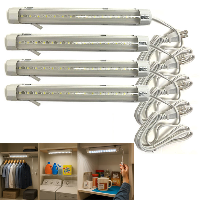 6 Pc LED Shop Lights Mounted Utility Garage 30W 12"L Wall Fixture Pull String