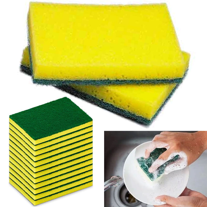 12 Lot Kitchen Sponges Scrubber Scourer Bathroom Clean Wash Dishes Multi Purpose