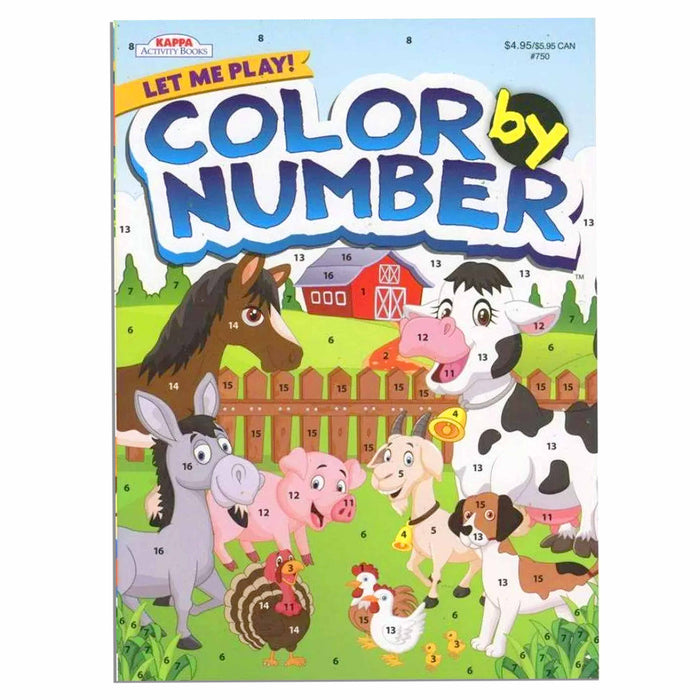 4pc Coloring Books by Numbers Kid Fun Brain Game 80 Pages Animals Flowers Nature