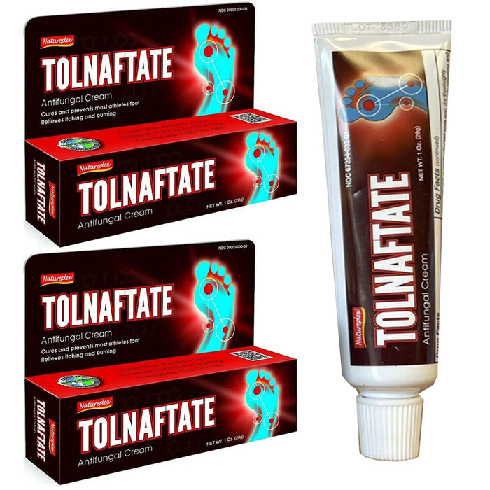 2 Packs Tolnaftate Anti-Fungal Cream Athletes Foot Relief 1oz Ringworm Jock Itch