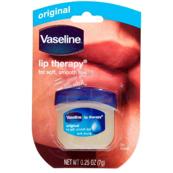 4pc Vaseline Original Therapy Lip Balm Gloss Glowing 0.25 Oz Petroleum Mini Jars