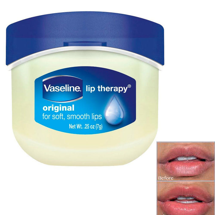 4pc Vaseline Original Therapy Lip Balm Gloss Glowing 0.25 Oz Petroleum Mini Jars
