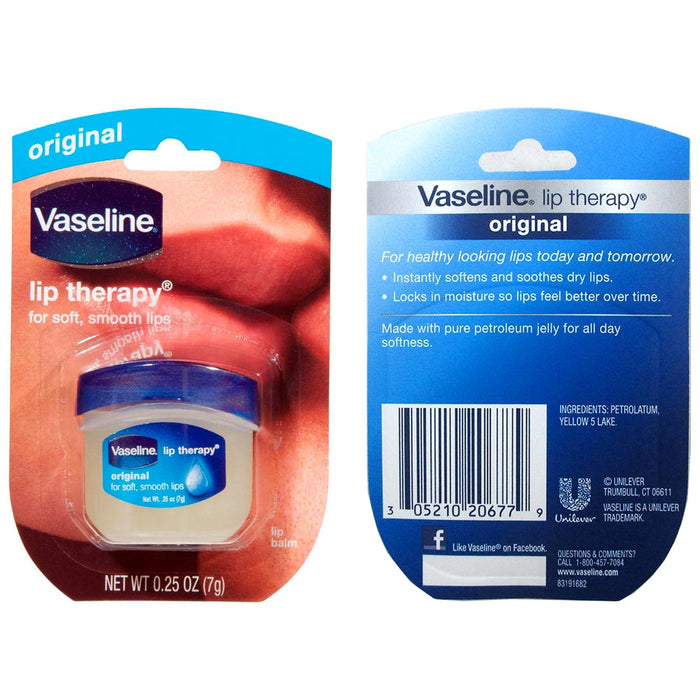 10pc Vaseline Original Therapy Lip Balm Gloss Glowing 0.25oz Petroleum Mini Jars