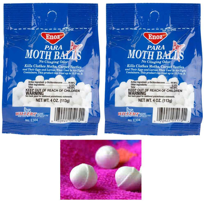 2 Bags Moth Balls Kills Clothes Moths Carpet Beetles Fresh Linen Scent 4 oz Each