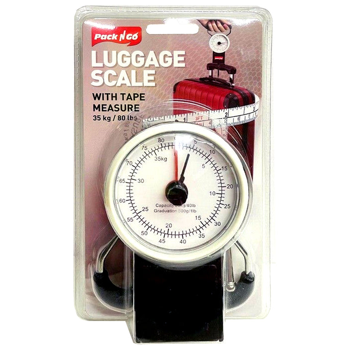 Portable Luggage Scale Stop Lock Tape Measure New 77 lb Hanging Travel Weight
