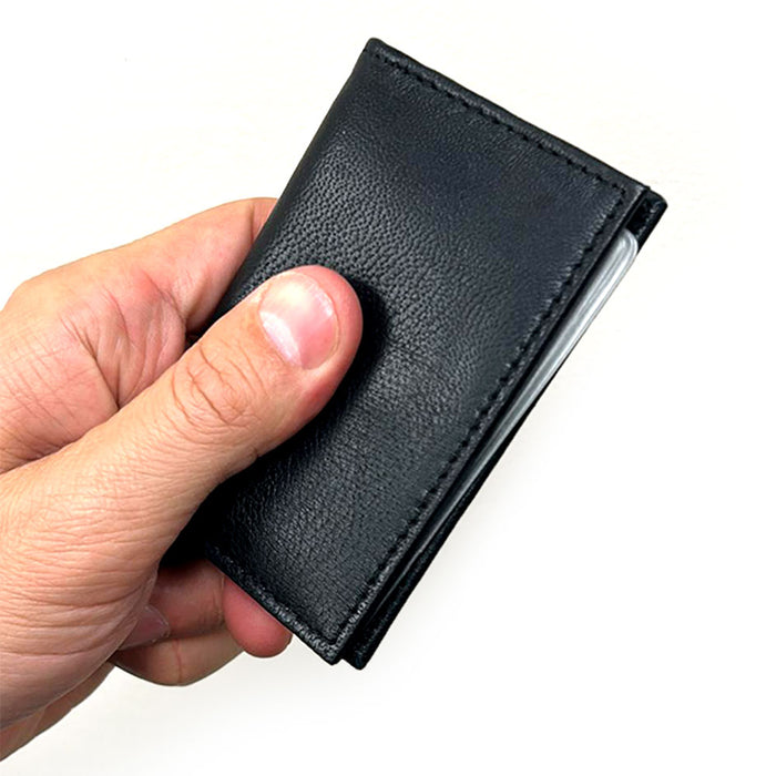 1 Mens Genuine Leather Bifold RFID Blocking Wallet Money Credit Card Slots Black