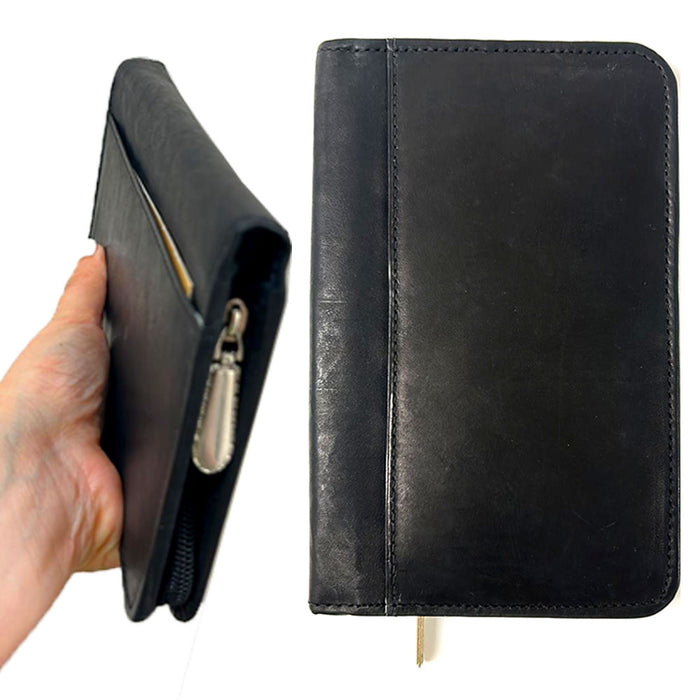 Genuine Leather Business Cards ID Credit Card Holder 60 Slot Book Case Organizer