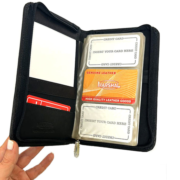 Genuine Leather Business Cards ID Credit Card Holder 60 Slot Book Case —  AllTopBargains