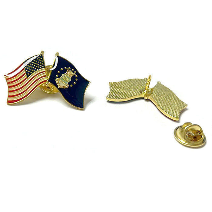 2 Pc United States Military Friendship Pin Air Force Flag Lapel Enamel Patriotic