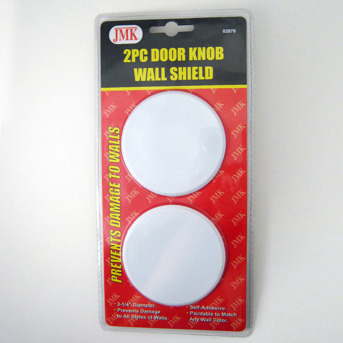 4 Wall Protector Door Knob Prevent Drywall Holes Dings White 3 1/4" Round Shield