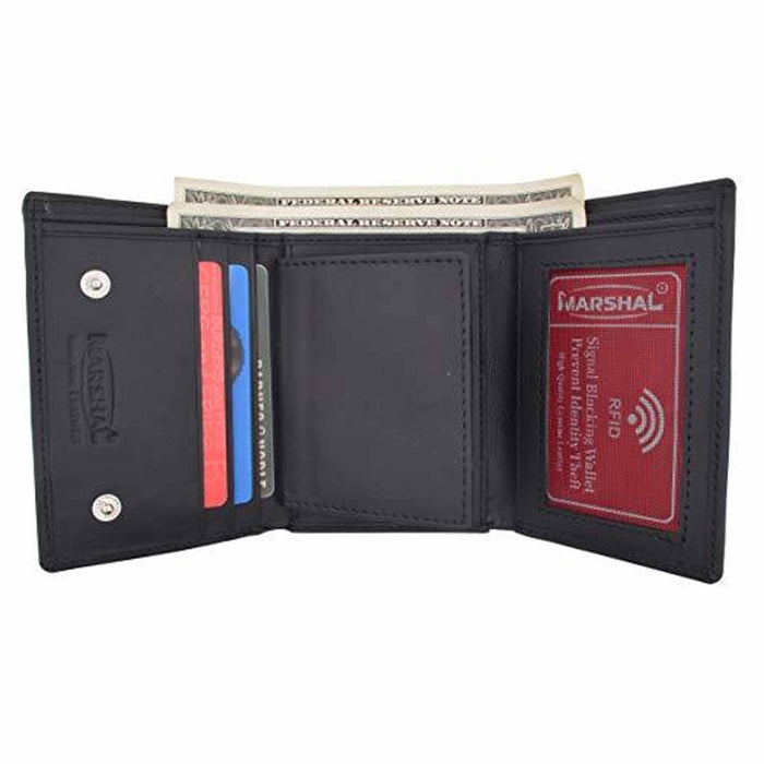 Eagle Top Badge Wallet Police Shield Security Style RFID Hidden Badge Leather Bk